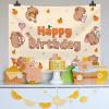 10x8ft Capybara Happy Birthday Backdrop for Capybara Theme Party Decorations Cute Capybara Photography Background Capybara Theme Party Supplies view 3