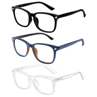WINTOO Blue Light Glasses for Woman Men | 99% Blue Light Blocking Glasses | Computer Glassess | Gaming | TV Phone Screen Reader Square Frame | Anti Eyestrain & UV Glare,3 Pack