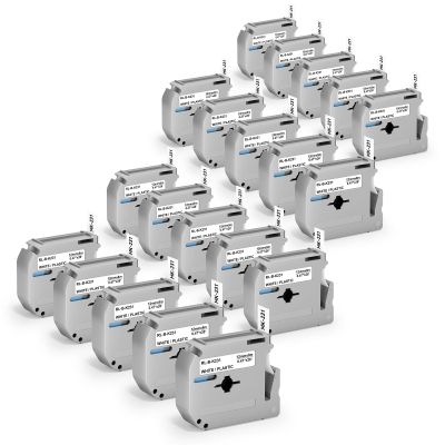 20pack M-K231 Label Tape Compatible with Brother P Touch M Tape M-K231S M231 MK231 M-231 12mm 0.47 Inch for Brother PTouch PT-M95 PT-65 PT-80 PT-70 PT-45 PT-90 Label Makers, Black on White