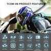 Motorcycle Helmet Bluetooth Intercom 800M Range Motorcycle Communication Systems, IP65 Waterproof Helmet Bluetooth Headset with Microphone for Riders & Skiers view 3