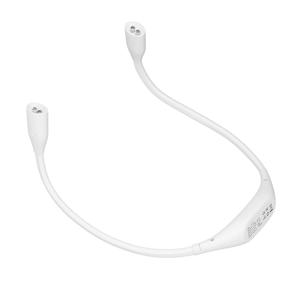 Aumotop Neck Light USB Rechargeable Soft Lighting Reading Lamp for Night Running and Maintenance Lightweight Durable ABS Material (White)