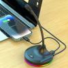 RSHuiOUXX USB Computer Microphone with LED Lighting Microphone Replacement for Conference Gaming Desktop Piece Noise Cancellation view 2