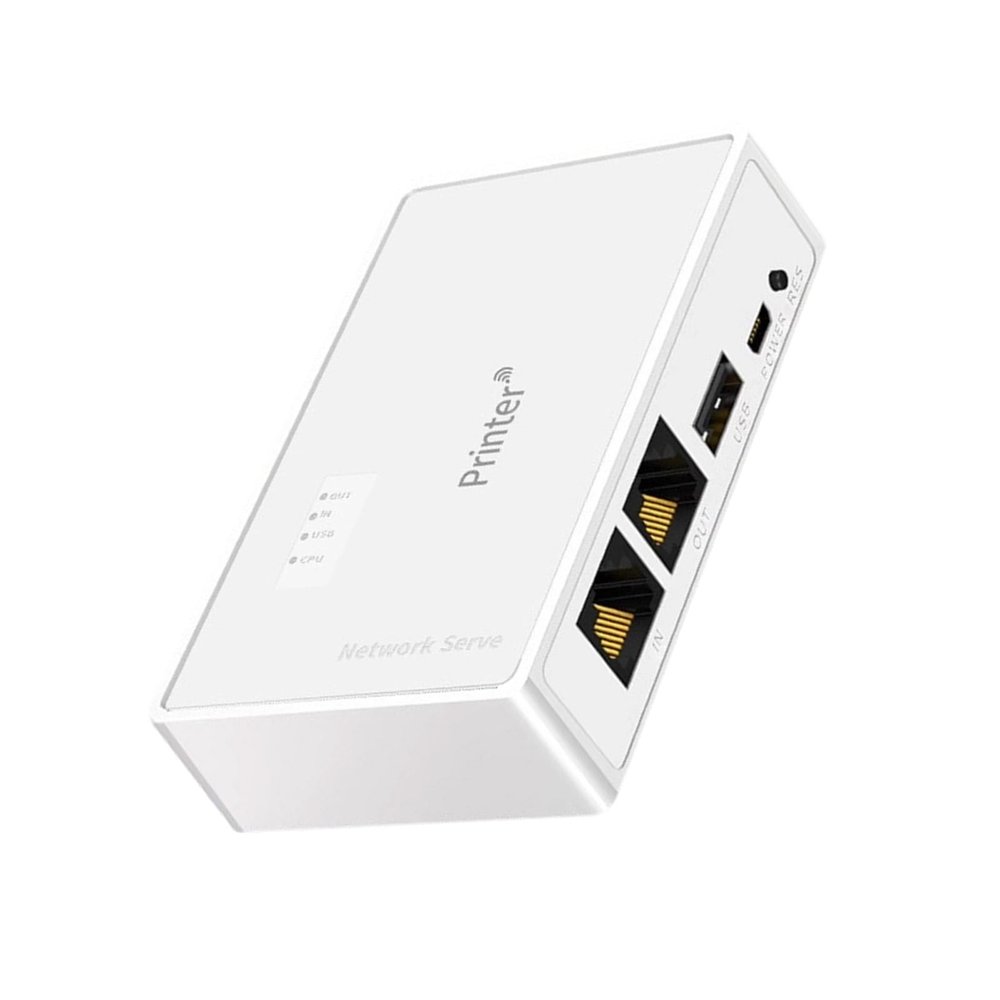 RSHuiOUXX USB Wireless Print Server 10/100Mbps Convert Printer to Wireless WiFi Ethernet Networking Printer Sharing Device