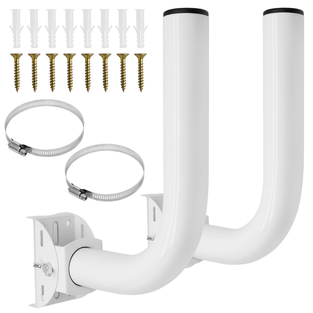 Uenhoy 2 Pack Universal Wireless Bridge Bracket Mount, Adjuatable J Pole and Wall-Mounted Mounts for Outdoor Antenna Starlink, AP Access Point Client Bridge CPE