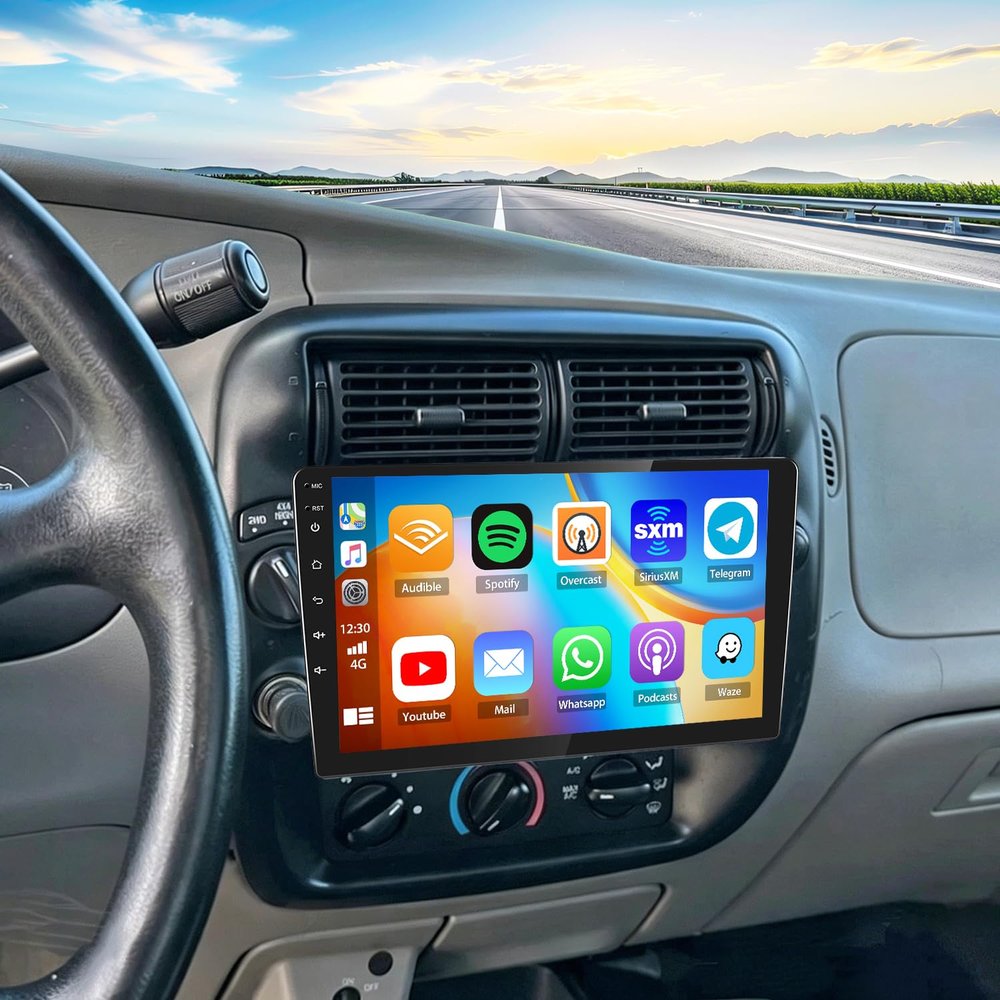 10.1 inch Touch Screen Car Stereo Radio for Ford Ranger 19982006 with Wireless CarPlay and Android Auto, 4G+64G Double Din Car Radio Support Mirror Link Bluetooth WiFi GPS SWC FM Backup Camera