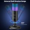 ASHATA USB Microphone, RGB Light Cardioid Microphone Mic Gain Control Mute Vocal, Plug and Play Gaming Microphones for Podcast Recording PC Computer Gaming view 4