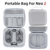 Waterproof Portable PU Leather Carrying Case for DJI NEO2, Compact Travel Case with Custom Fit, Black/Grey(Grey) view 2