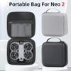 Waterproof Portable PU Leather Carrying Case for DJI NEO2, Compact Travel Case with Custom Fit, Black/Grey(Black) view 3