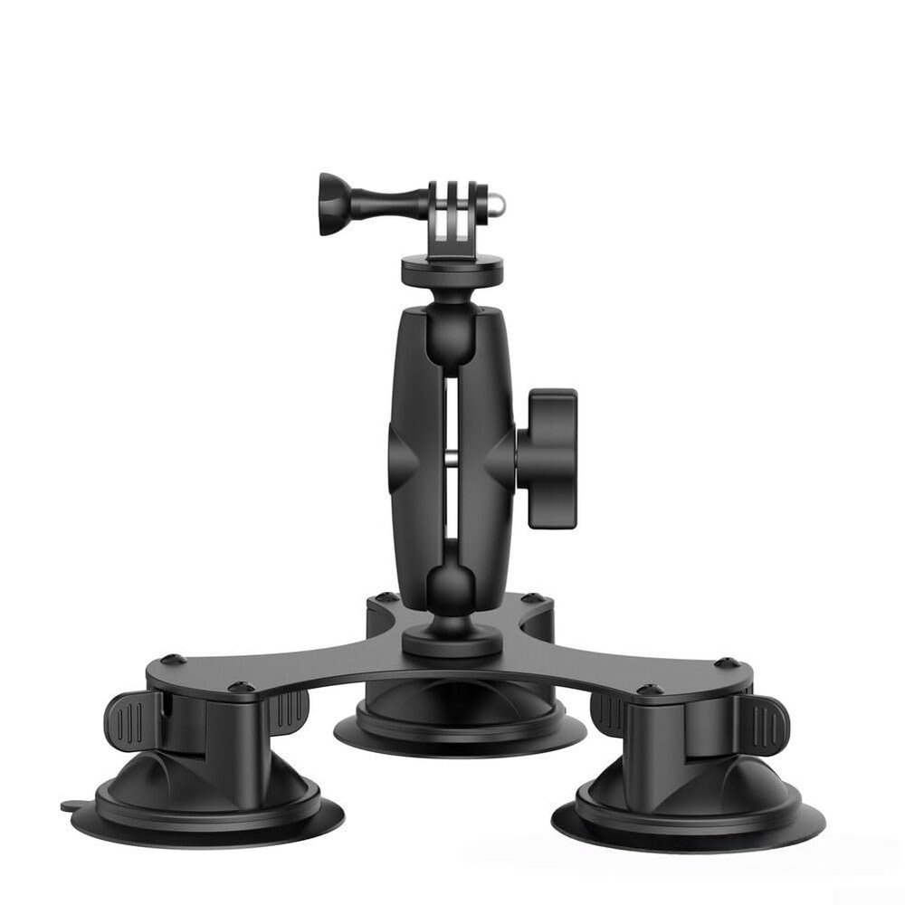 AugustknowU Suction Cup Camera Mount, Triple Suction Cup Mount, 360 Swivel Ball Head, No-Drill Installation, Triple Vacuum Suction Cups for Car Sunroof, RV(C)