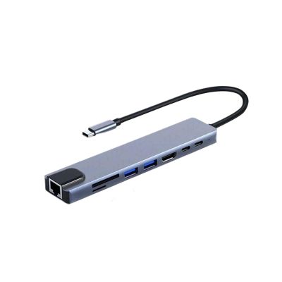 8/;in/;1 USB C Docking Station Hub 3 0 TY>pe A Concentrator 4K HDMI-Compatible RJ45 SD TF Card Reader Dock for(8in1-2 4K 30Hz)