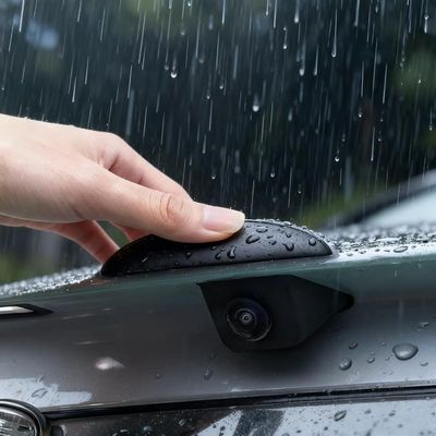 1PCS Car Rear View Camera Anti-Rain Cover for Toyota RAV4 2025 2024 2023 2022 2021 2020 2019, Rain and Snow Proof Reversing Camera Protection for Clear Imaging,Black
