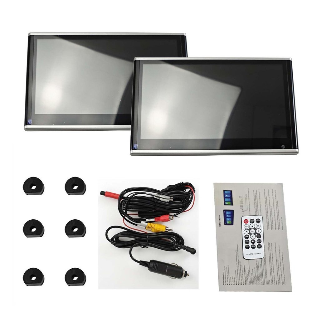 2pcs 4K IPS HD Car TV Headrest Monitor for Cars Back seat, Support Phone Cordless Mirror Link Touch Screen, AV Input/Output,USB/TF Card - Portable Multi-Media Video Player 11.6inch