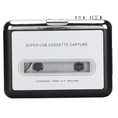 CHICIRIS Tape to MP3 Converter Portable Stereo USB Cassette Player for Laptops, Convert Old Tapes to MP3, Suitable for Music Enthusiasts Silver and Black