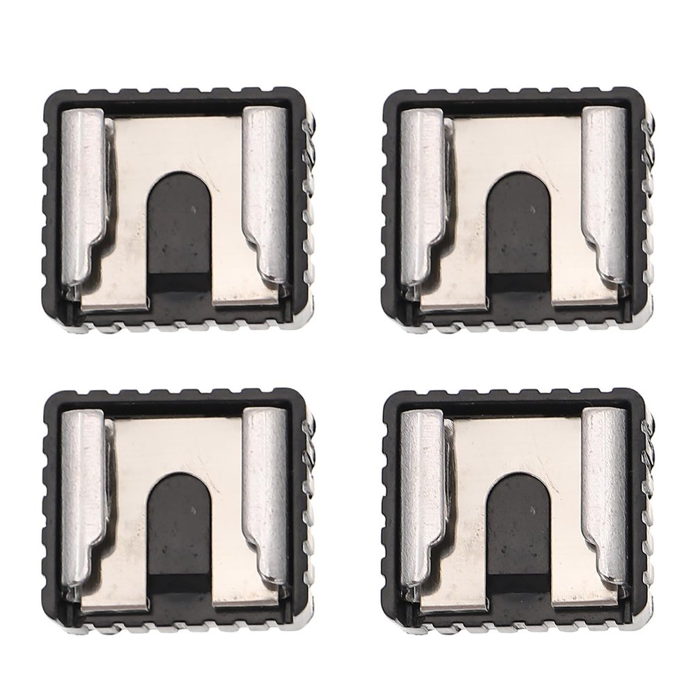 HOUDERCO 4pcs Hot Shoe Mount Adapter Bracket for Camera Flash Light Stand with Screw Thread Abs and Iron Material Compatible with External Microphones and LED Video Lights