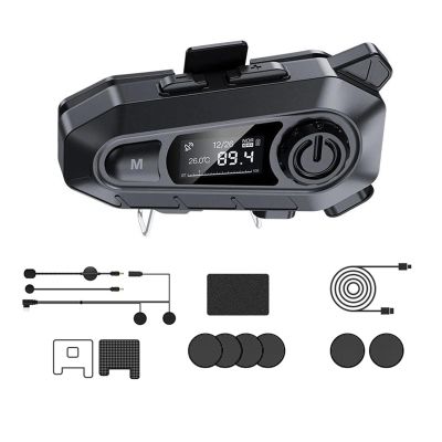 TECKEEN Waterproof Motorcycle Headset Bluetooth 5.4 Wireless Helmet Headphone