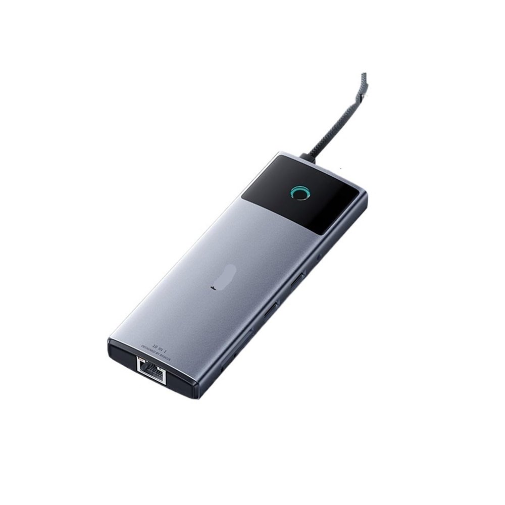 10Gbps USB C HUB 4K 60Hz TY>pe to HDMI RJ45 Ethernet PD 100W for PC Tablet 3.2 Gen Hub(10-in-1 2 HDMI Grey)