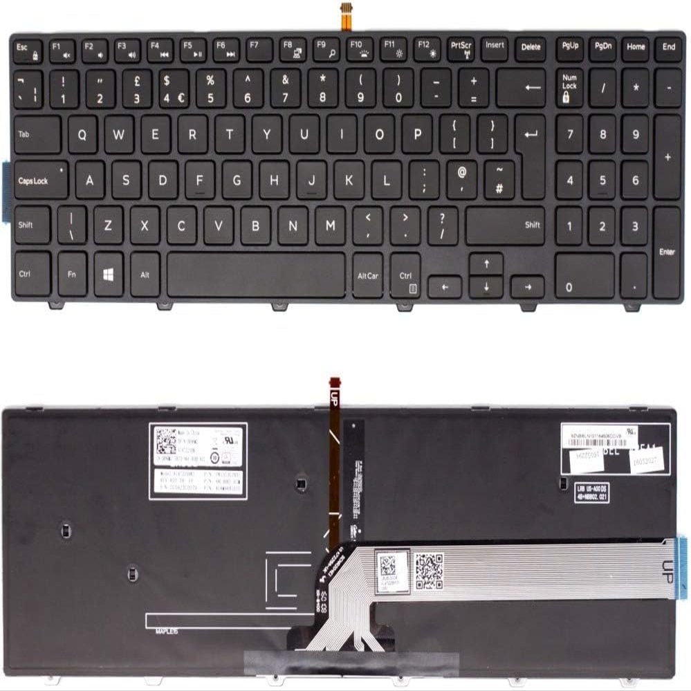 100% New New UK Layout Keyboard Compatible with Dell Inspiron 17 5748, 17 5749, 17 5755, 17 5758, 17 5759, 17 5000, 17 5547, 17 3542 Backlit English Keyboard QWERTY with Frame DP N 06DJRW F205 UK Ship