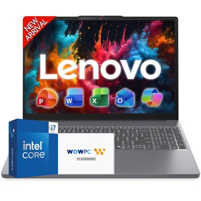Lenovo Slim 3 15" Business Laptop w/Office 365 for The Web, Intel Core i7-13620H, Copilot AI Ready, 8GB DDR5 RAM, 512GB SSD Storage, Windows 11, WOWPC USB, No Mouse