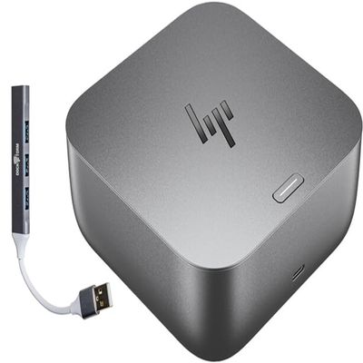 HP 180W G6 Thunderbolt 4 Ultra Dock Port Replicator Bundle w/DKZ Hub 9X481UT#ABA (Universal Thunderbolt/USB-C Docking Station, Data Transfers to Any Brand Laptop, Single Cable for Charging)