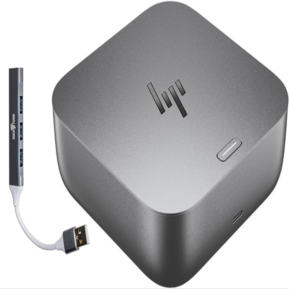 HP 180W G6 Thunderbolt 4 Ultra Dock Port Replicator Bundle w/DKZ Hub 9X481UT#ABA (Universal Thunderbolt/USB-C Docking Station, Data Transfers to Any Brand Laptop, Single Cable for Charging)
