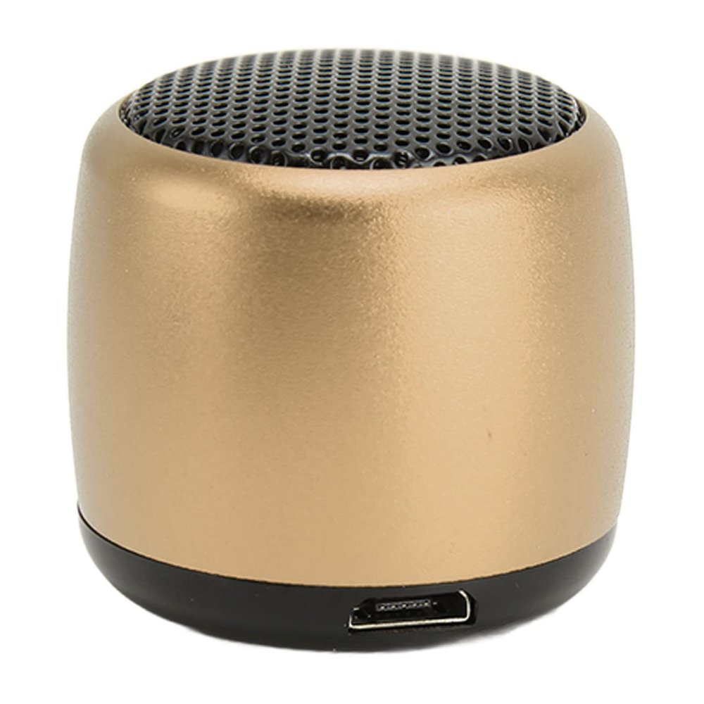 Aumotop Mini Portable Speaker Compact Wireless Speaker for Phone Tablet PC HandsFree Calls for Music Lovers Travel Aluminum Alloy (Gold)