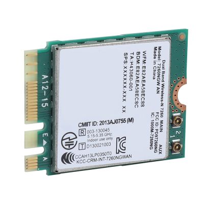 BAFOVY 7260AN Wireless WiFi Card, Dual Band 2.4Ghz 5Ghz Network Adapter with NGFF M2 Interface, High Speed 300Mbps for Laptops and Shenzhou Devices