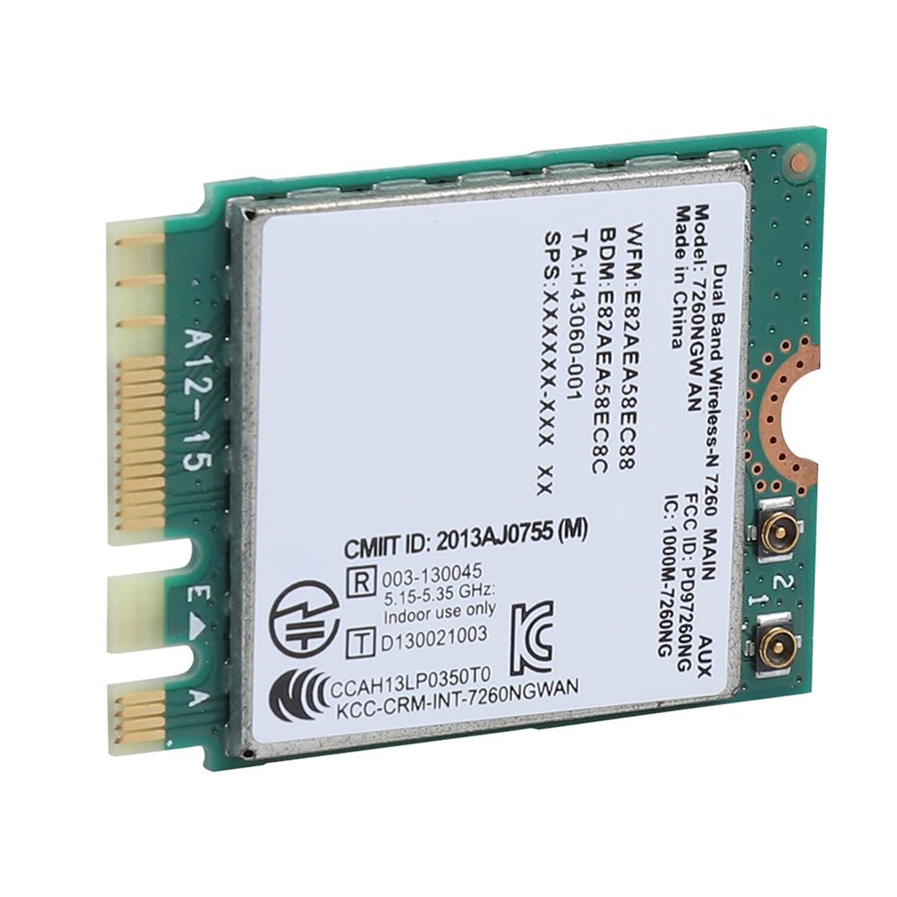BAFOVY 7260AN Wireless WiFi Card, Dual Band 2.4Ghz 5Ghz Network Adapter with NGFF M2 Interface, High Speed 300Mbps for Laptops and Shenzhou Devices