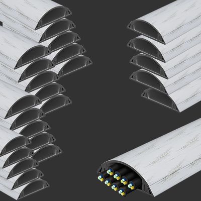 1 1/5in 1 3/5in 2 in Width Cable Protector Floor Hardwood, Large Capacity Floor Cables Cover for Shopping Mall, Aluminum Alloy Cable Trunking Decorative(A- 30 PCS,L Outer Width 79IN x 2IN)