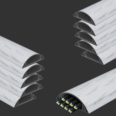 1 1/5in 1 3/5in 2 in Width Cable Protector Floor Hardwood, Large Capacity Floor Cables Cover for Shopping Mall, Aluminum Alloy Cable Trunking Decorative(A- 10 PCS,L Outer Width 79IN x 1.6IN)