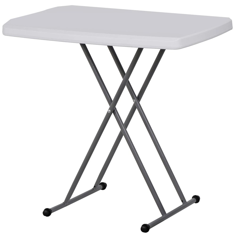 30-Inch Adjustable Folding Laptop Table, White Writing Card TV Tray Table