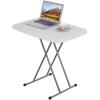 30-Inch Adjustable Folding Laptop Table, White Writing Card TV Tray Table view 2