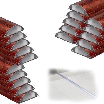 20 30 Pieces Metal Cord Cover Raceway, Floor Wall Cable Raceway Cord Covers, Self Adhesive Floor Cable Protector for Outdoor Yards/Warehouses(E- 20 PCS,L Outer Width 79IN x 2IN)