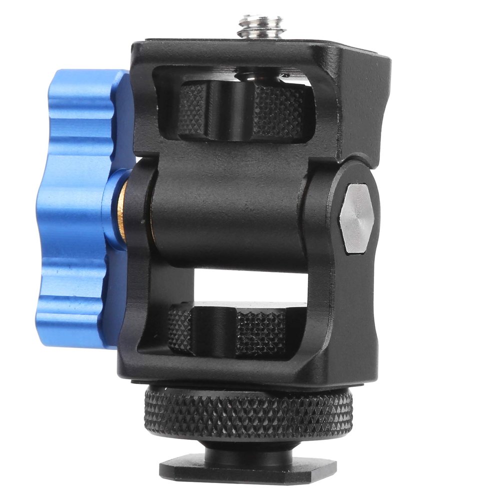 Aooly Ballhead Monitor Bracket, Portable Cold Shoe Ballhead Adapter, 360 Degree Rotation and 180 Degree Pitch Adjustment, Alloy Multi Function Support for Camera Monitors and Fill