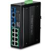 TRENDnet 10-Port Industrial Gigabit 400W PoE++ DIN-Rail Switch, TI-BG108, 8 x Gigabit PoE++ Ports, 2 x Gigabit Shared Ports (RJ-45 / SFP), 20Gbps, 400W (Renewed) view 1