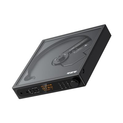 FiiO DM15 Portable Stereo CD Player with True 24Bit R2R DAC, 1150mW+1150mW High-Power Output, aptX Adaptive Bluetooth Transmitter, 24 Sound Presets, USB/CD HiFi Audio, HD Display (Black)
