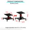 A Pair Height Adjustable Speaker Stands for Floor and Desktop (5.5-35.4in), Heavy Duty Bookshelf Speaker Stand, Center Channel Speaker Stand for Studio and Home Theater(Black, H:5.5-7.8) view 2