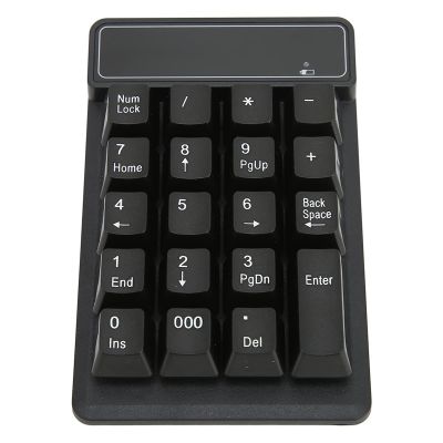 ERYUE Wireless Numeric Keypad Ergonomic Design Lightweight for Easy Typing in Office and Home Black 19 Keys Number Pad for Data Entry