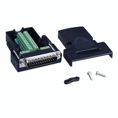 LOKLNEYK DB25 D-SUB Female/Male 25Pin Plug Breakout PCB Board 2 Row Terminals Connectors(Male Nut)