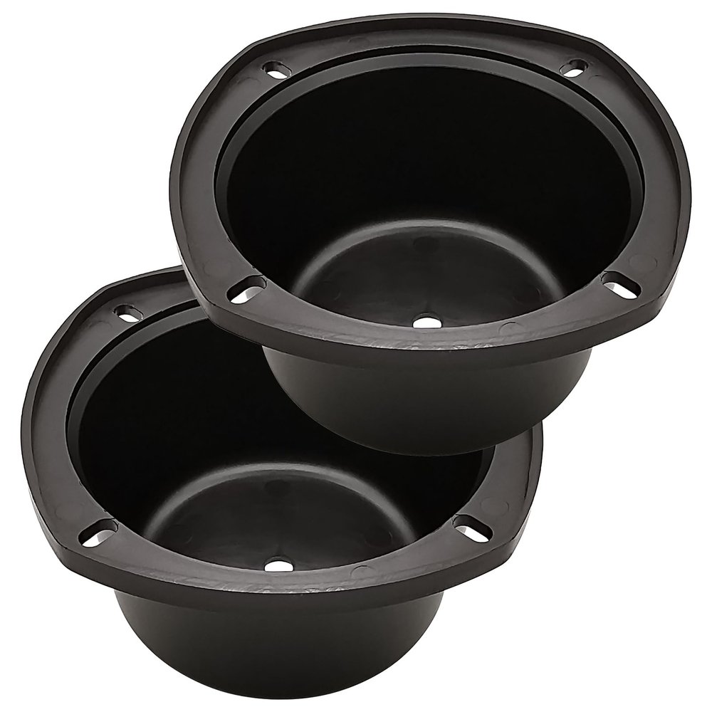 4" Speaker Baffle, Suitable for DIY Bookshelf Speaker Home Audio Systems or Car Speaker Systems with 4" Speaker, Hard Plastic Material, Black Color (Pack of 2)