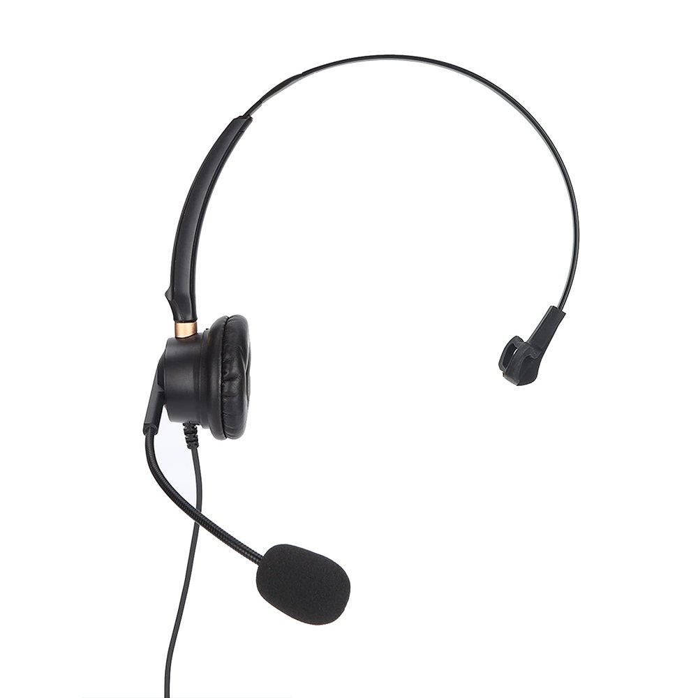 BowyTrading H600 3.5 Telephone Headset, Monaural 3.5mm Jack Business Headset with Mic, Noise Cancelling Communication Headset for Smartphone Tablet PC, Adjustable Headband with Soft Ear Cushio