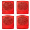 ELAMTR Pack of 4 Multi-Tone Addressable Emergency Alarm Horns, 12/24 V Compatible, Red Housing, Wall/Ceiling Mount, Sync-Compatible, Eight Alert Patterns view 1