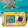 Luocute Underwater Camera, 2.7K 48MP Underwater Digital Camera with Dual Screens and 10FT Water Resistance, for Snorkeling and Vacation (Yellow) view 4