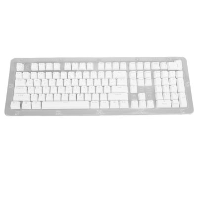 108 Key German Keyboard Keycaps, Mechanical Keyboard Translucent Keycaps Set, ABS Material with Wide Compatibility for 61 64 68 84 87 96 98 100 104 108 Keyboards, Minimalist (White)