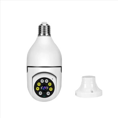ZGHQHCDRH Bulb Surveillance Camera Full Color Night Vision Automatic Tracking Zoom Indoor Security Monitor WiFi Camera Smart Home