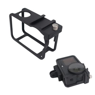 Camera Cage Compatible with DJI Action 6- Shockproof Protective Frame, Cold Shoe Mount for Accessory Expansion, Lightweight Protective Border (Orange)