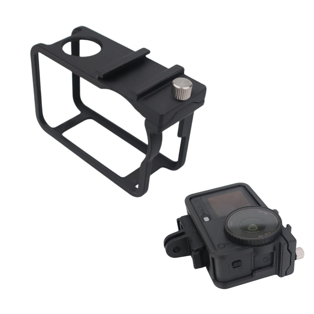 Camera Cage Compatible with DJI Action 6- Shockproof Protective Frame, Cold Shoe Mount for Accessory Expansion, Lightweight Protective Border (Orange)
