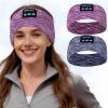 2-Pack Bluetooth Headband Headphones, Wireless Sports Headband, Washable Music Headband with Secure Fit for Running, Workout, Gym, Yoga, Sleep Headphones for Side Sleepers- Great Gift view 1