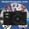 Bewinner 4K Digital Camera for Photography, 64MP HD Autofocus WiFi Video Camera, 18X Digital Zoom Travel Mirrorless Cameras with 3 Inch Flip Screen for Travel (Black) view 4