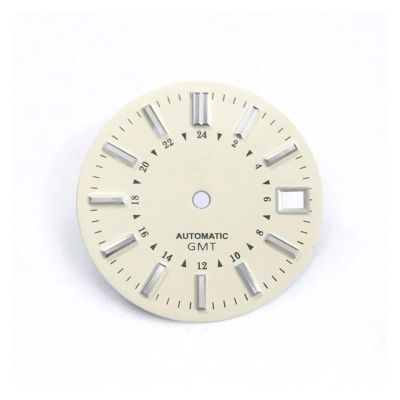 28.5mm Dial Sunburst GS Mod No Luminous For NH34GMTNH35 Movement(Ivory white)