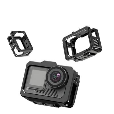 Camera Cage Compatible with AKASO Brave8 - Aluminum Alloy Shockproof Case, Quick Install/Remove with Cold Shoe & 1/4" Mounts